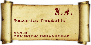 Meszarics Annabella névjegykártya